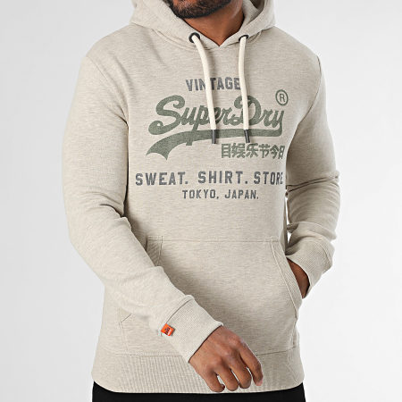 Superdry - Sudadera con capucha Heritage M2014122A Beige