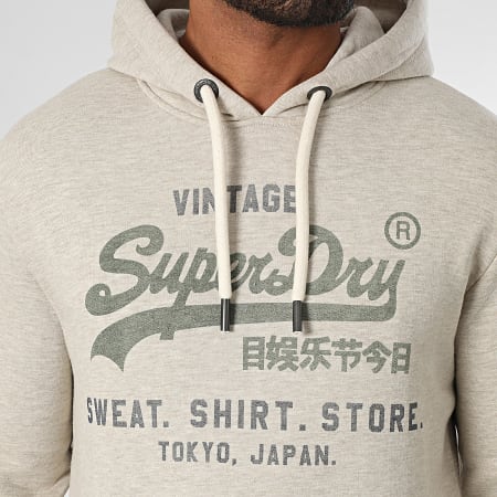 Superdry - Sudadera con capucha Heritage M2014122A Beige