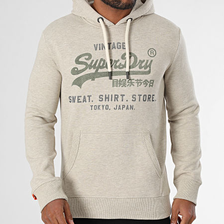 Superdry - Sudadera con capucha Heritage M2014122A Beige