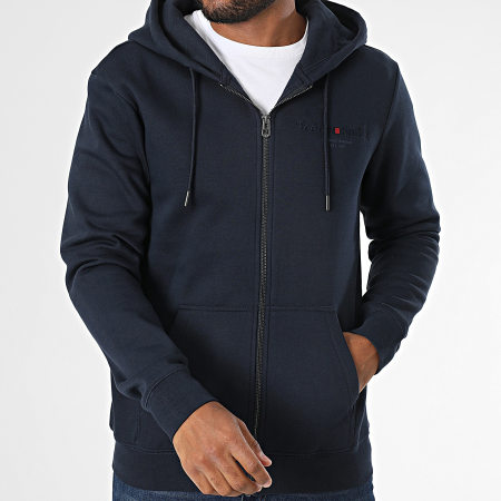 Teddy Smith - Sweat Zippé Capuche Giclass Jim 10917009D Bleu Marine