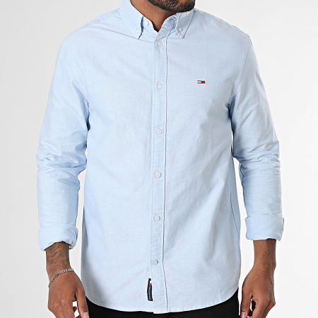 Tommy Jeans - Chemise Manches Longues Regular Oxford 0667 Bleu Clair