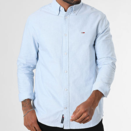 Tommy Jeans - Chemise Manches Longues Regular Oxford 0667 Bleu Clair