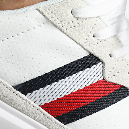 Tommy Hilfiger - Baskets Light Cupsole Leather Mix Stripes 4889 White Desert Sky