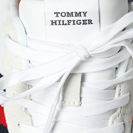 Tommy Hilfiger - Baskets Light Cupsole Leather Mix Stripes 4889 White Desert Sky