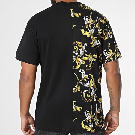 Versace Jeans Couture - Tee Shirt Poche Barocco Outline 78GAH609-JS458 Noir Doré Renaissance