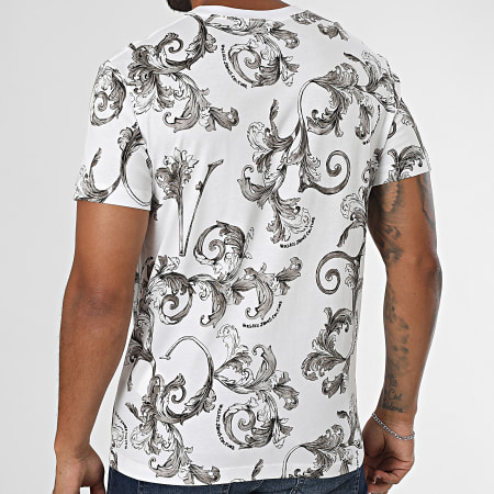 Versace Jeans Couture - Tee Shirt Barocco Outline 78GAH6S0-JS458 Blanc Gris Renaissance
