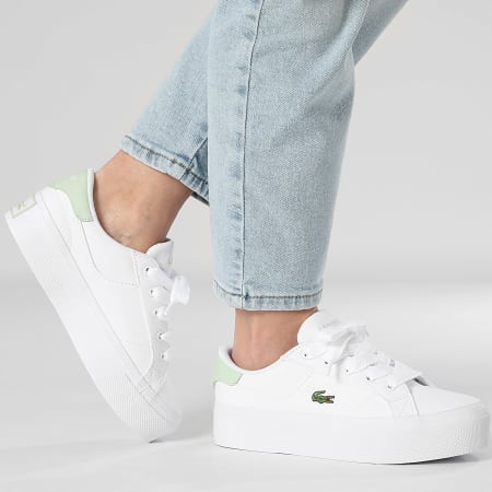 Lacoste Baskets Femme Ziane Platform 125 White Light Green LaBoutiqueOfficielle