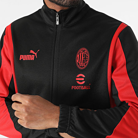 Puma - AC Milan 779337 Negro Rojo Cremallera Chaqueta