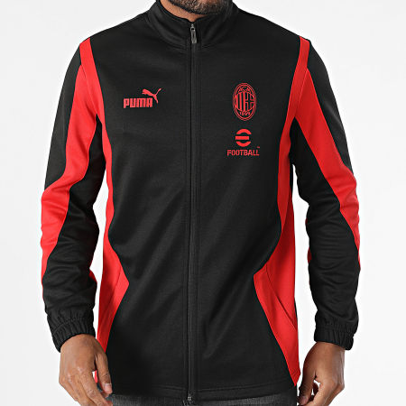 Puma - AC Milan 779337 Negro Rojo Cremallera Chaqueta