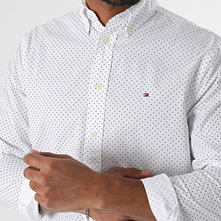 Tommy Hilfiger - Flex Poplin Polka 7554 Long Sleeve Shirt White - Ryses