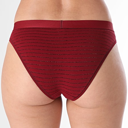 Tommy Hilfiger - Culotte A Rayures Femme Bikini Lurex 5588 Bordeaux