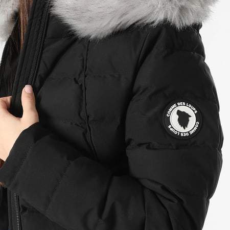Comme Des Loups - Doudoune Capuche Fourrure Chauffante Femme Budapest Noir
