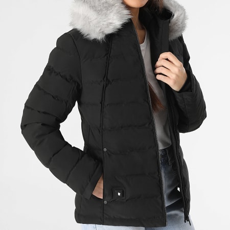 Comme Des Loups - Doudoune Capuche Fourrure Chauffante Femme Budapest Noir