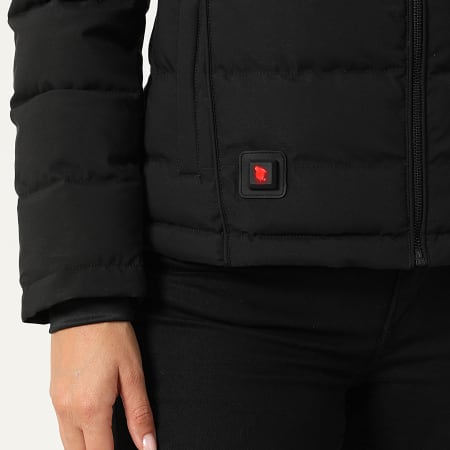 Comme Des Loups - Doudoune Capuche Fourrure Chauffante Femme Budapest Noir