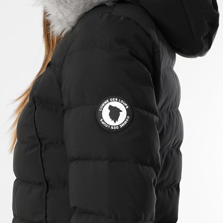 Comme Des Loups - Doudoune Capuche Fourrure Chauffante Femme Budapest Noir