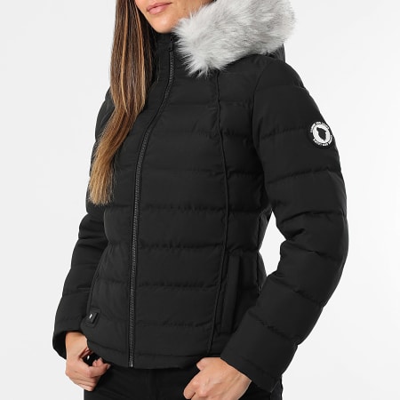 Comme Des Loups - Doudoune Capuche Fourrure Chauffante Femme Budapest Noir