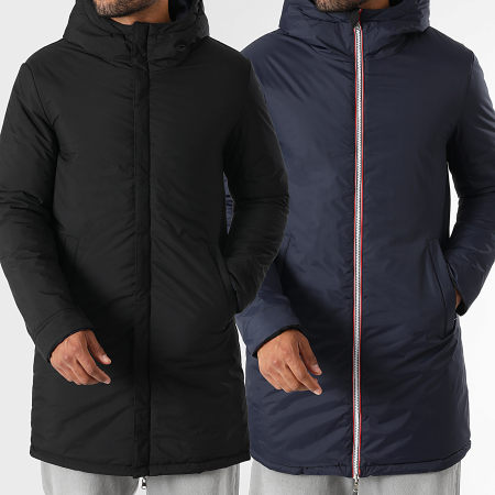 LBO - Parka reversible con capucha 0018 Negro Azul Marino