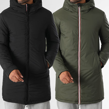 LBO - Parka Capuche Réversible 0019 Vert Kaki Noir