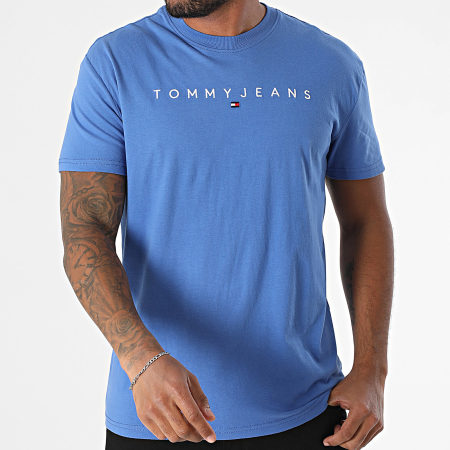 Tommy Jeans - Tee Shirt Linear Logo 0744 Bleu