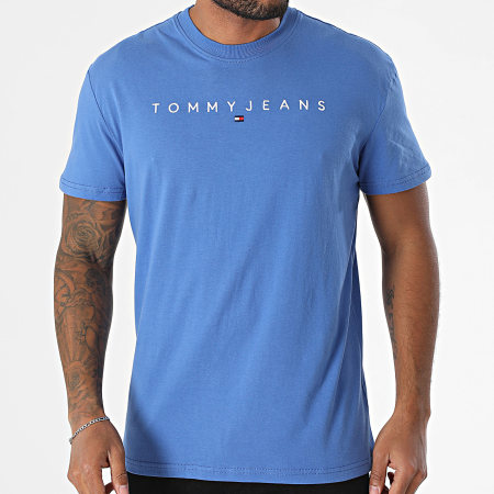 Tommy Jeans - Tee Shirt Linear Logo 0744 Bleu