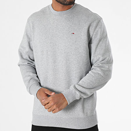 Tommy Jeans - Sweat Crewneck Flag Fleece 0741 Gris Chiné