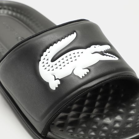 Lacoste - Claquettes Serve Slide Dual Logo Crocodile Noir
