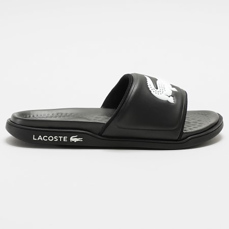 Lacoste - Claquettes Serve Slide Dual Logo Crocodile Noir