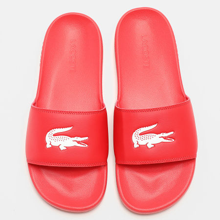 Lacoste - Claquettes Serve Slide 0.0 Logo Crocodile Rouge