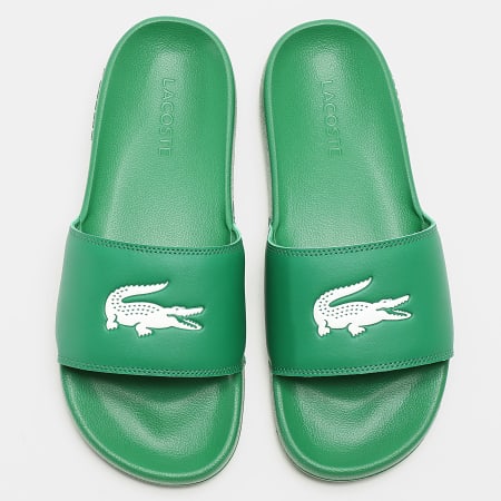 Lacoste - Claquettes Serve Slide 0.0 Logo Crocodile Vert