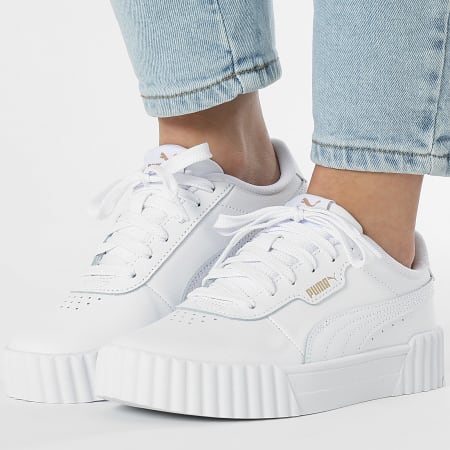 Puma Baskets Femme Carina 400365 Puma White Puma Gold