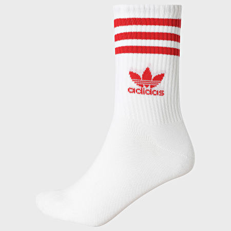 Adidas Originals - Lot De 3 Paires De Chaussettes JI9472 Blanc Orange Clair Rouge