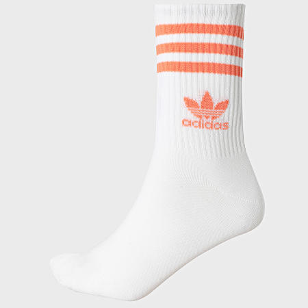 Adidas Originals - Lot De 3 Paires De Chaussettes JI9472 Blanc Orange Clair Rouge