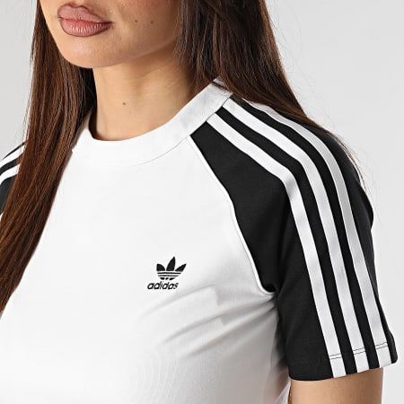 Adidas Originals - Tee Shirt Femme 3 Stripes JD0834 Blanc Noir