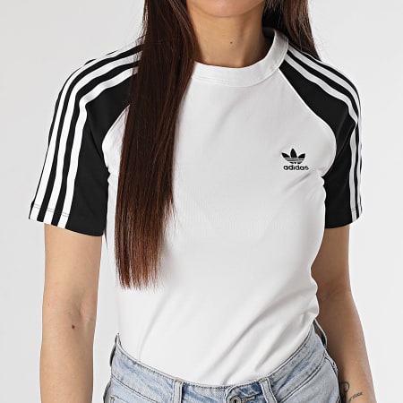 Adidas Originals - Tee Shirt Femme 3 Stripes JD0834 Blanc Noir