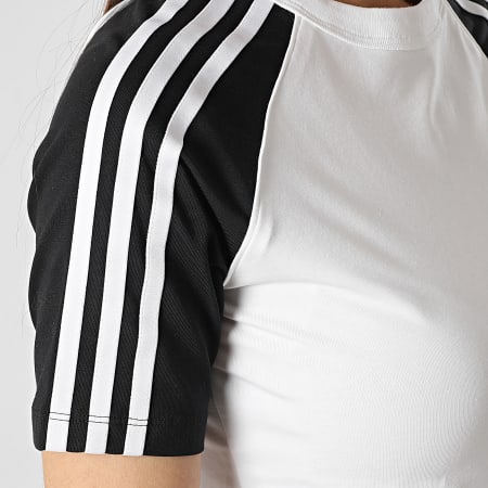Adidas Originals - Tee Shirt Femme 3 Stripes JD0834 Blanc Noir