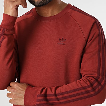 Adidas Originals - Sudadera 3 Rayas Cuello Redondo JP0992 Rojo Ladrillo