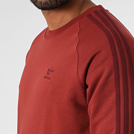 Adidas Originals - Sudadera 3 Rayas Cuello Redondo JP0992 Rojo Ladrillo