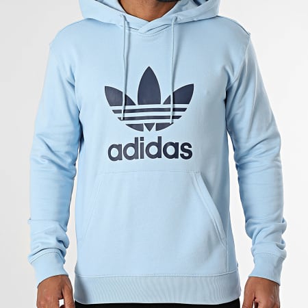 Adidas Originals - Sudadera con capucha Trefoil JN7012 Azul claro