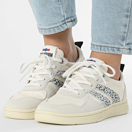 Palladium - Zapatillas Mujer Pallacup Flame Piel 74485 Cream Snow Leopard