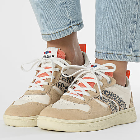 Palladium - Zapatillas Mujer Pallacup Flame Piel 74485 Cream Sand Leopard