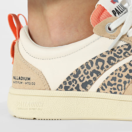 Palladium - Zapatillas Mujer Pallacup Flame Piel 74485 Cream Sand Leopard