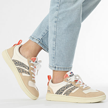 Palladium - Zapatillas Mujer Pallacup Flame Piel 74485 Cream Sand Leopard