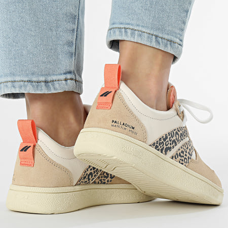 Palladium - Zapatillas Mujer Pallacup Flame Piel 74485 Cream Sand Leopard