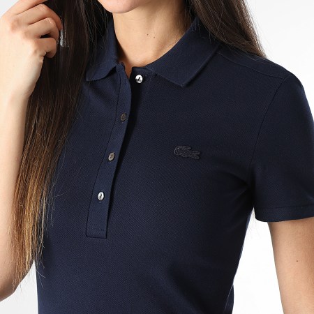 Lacoste Robe Polo Slim Femme Logo Brodé Crocodile Ton Sur Ton