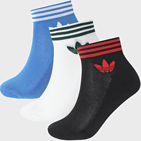 Adidas Originals - Lot De 3 Paires De Chaussettes Trefoil JI9487 Blanc Bleu Roi Noir