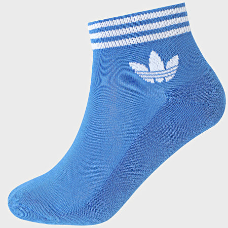Adidas Originals - Lot De 3 Paires De Chaussettes Trefoil JI9487 Blanc Bleu Roi Noir