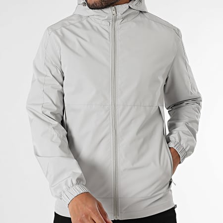 Classic Series - Chaqueta gris con capucha y cremallera