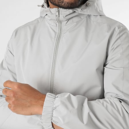 Classic Series - Chaqueta gris con capucha y cremallera