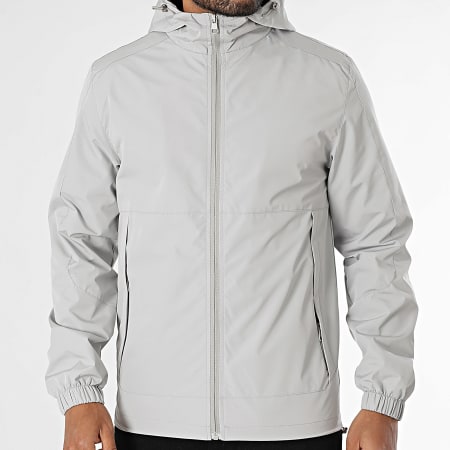 Classic Series - Chaqueta gris con capucha y cremallera