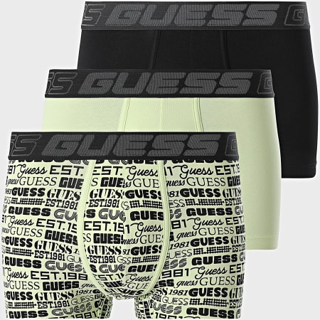 Guess - Lot De 3 Boxers U5RG15-K6YW1 Noir Vert Clair